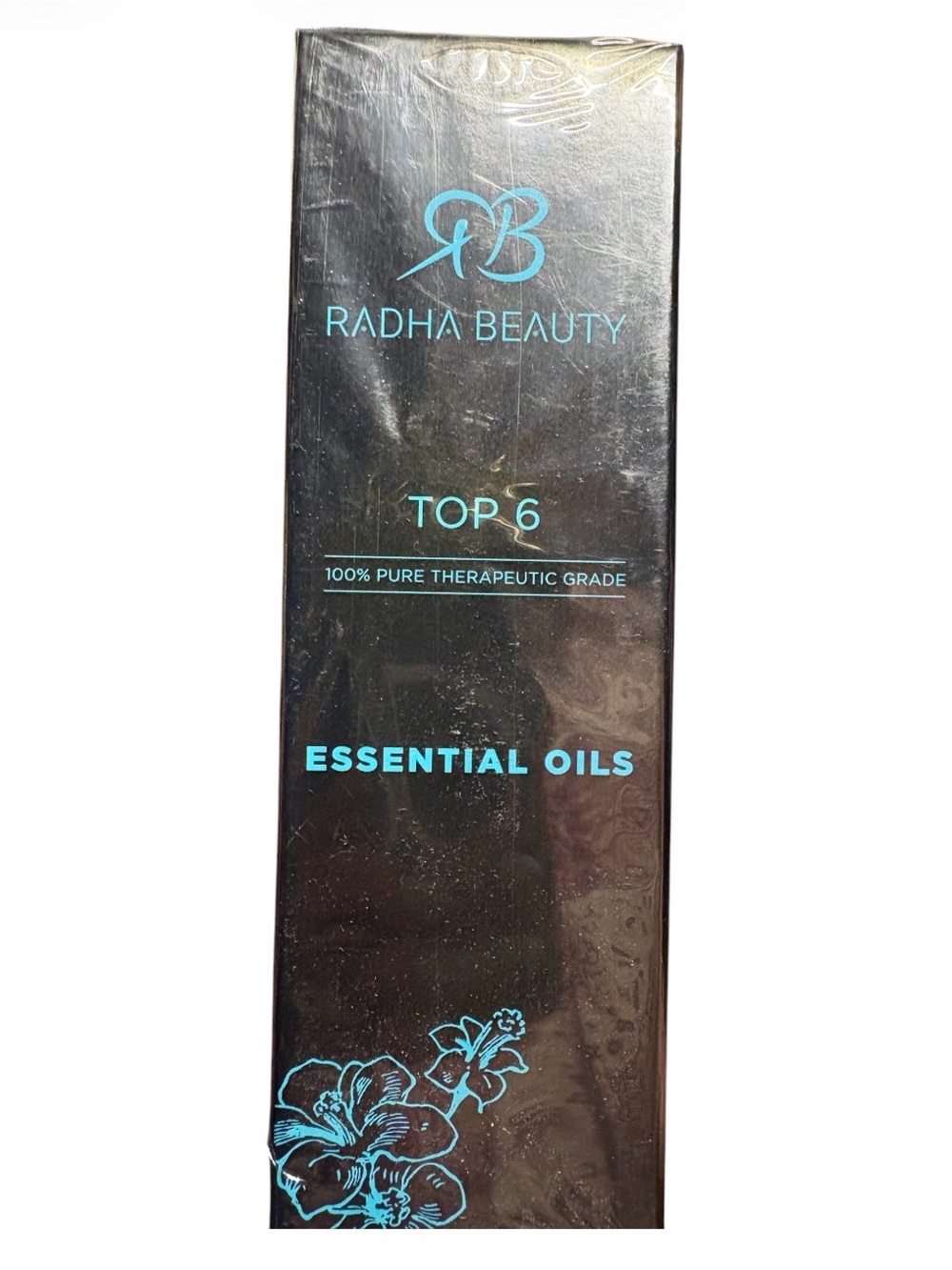 Radha Beauty Top 6 Essential Oils - Black with Teal Accents